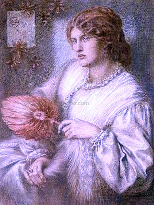  Dante Gabriel Rossetti Woman with a Fan - Canvas Print