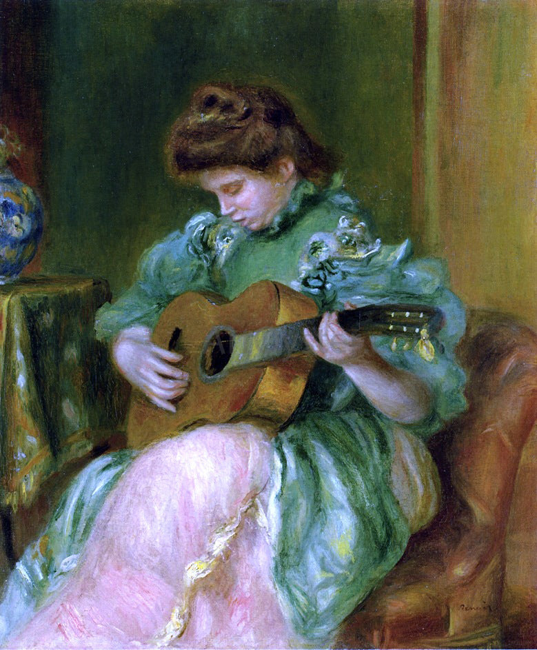  Pierre Auguste Renoir A Woman with a Guitar - Canvas Print