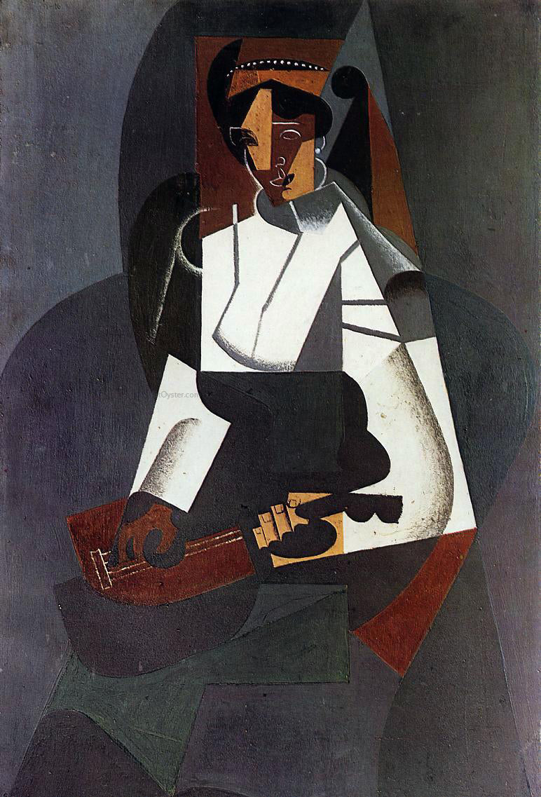  Juan Gris Woman with a Mandolin (after Corot) - Canvas Print