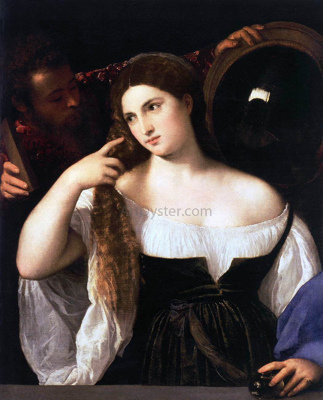  Titian Woman with a Mirror - Canvas Print