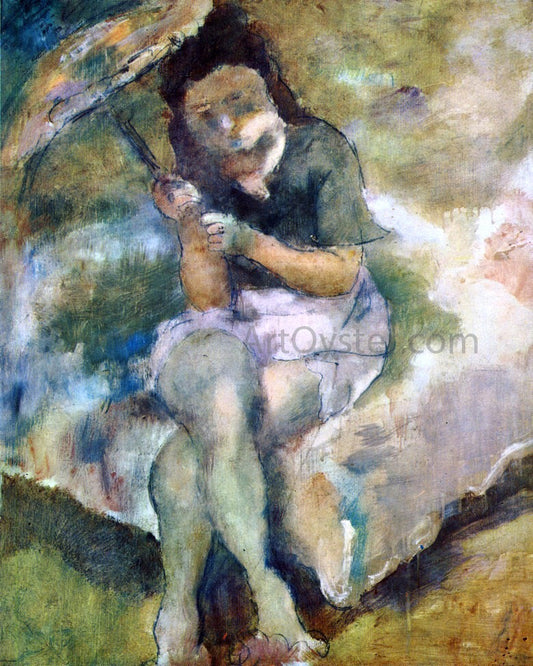  Jules Pascin Woman with a Parasol - Canvas Print