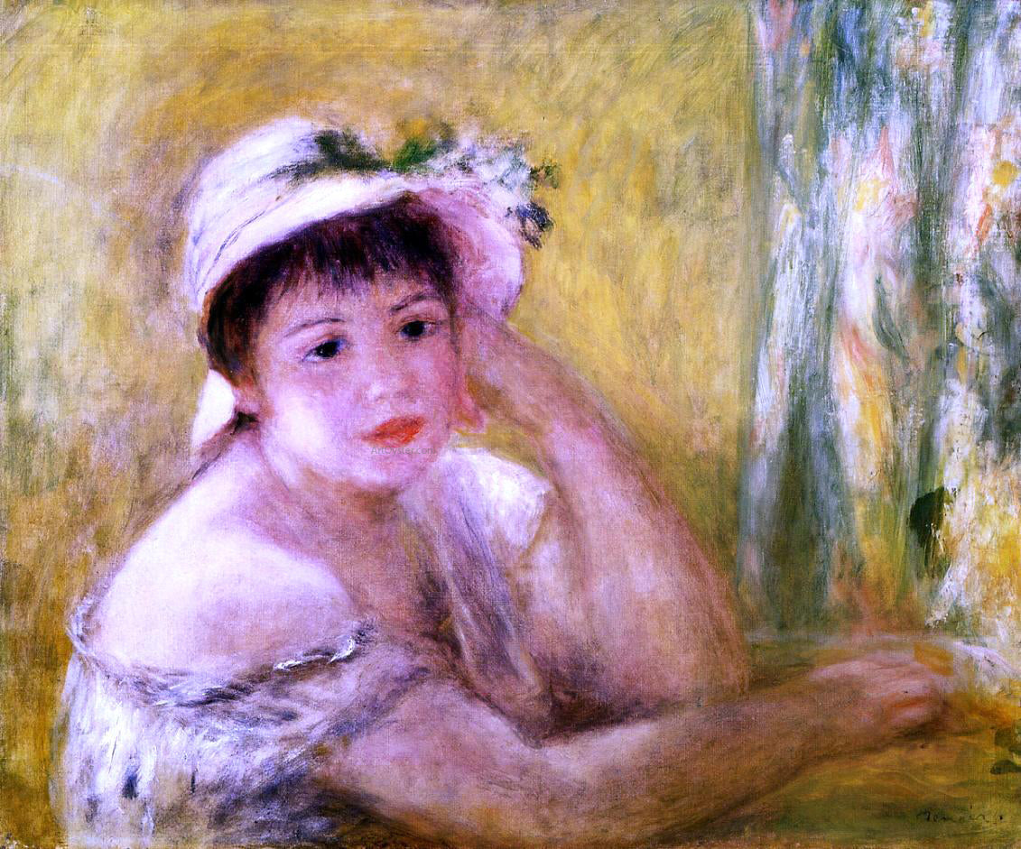  Pierre Auguste Renoir Woman with a Straw Hat - Canvas Print