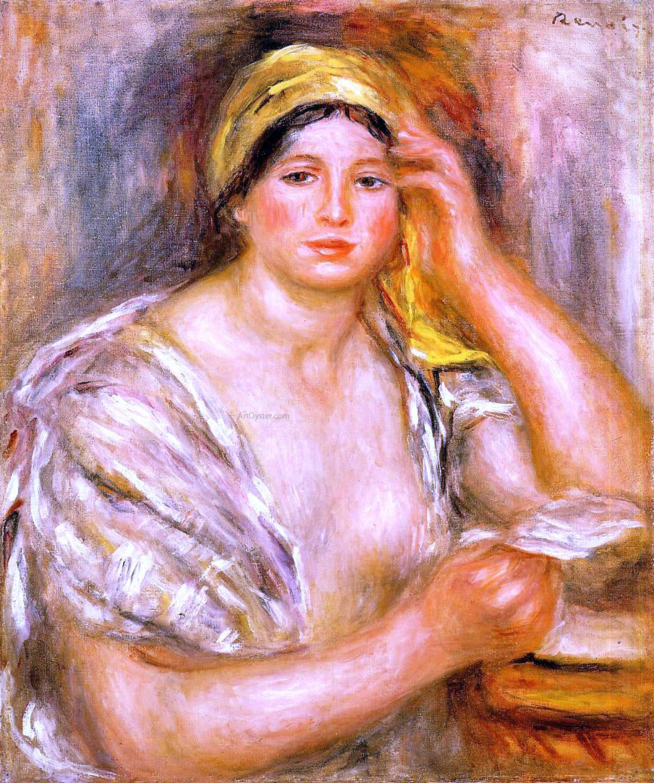  Pierre Auguste Renoir Woman with a Yellow Turban - Canvas Print