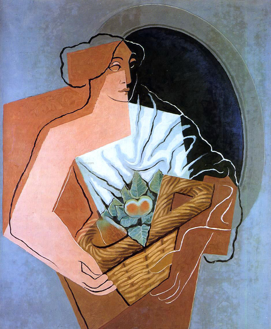  Juan Gris Woman With Basket - Canvas Print