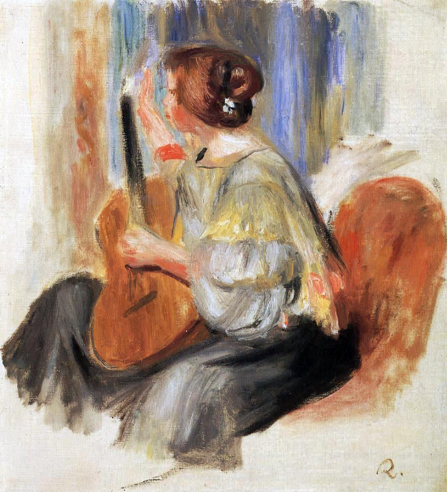  Pierre Auguste Renoir Woman with Guitar - Canvas Print