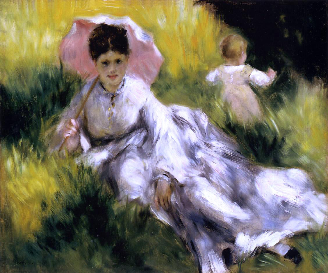  Pierre Auguste Renoir A Woman with Parasol - Canvas Print