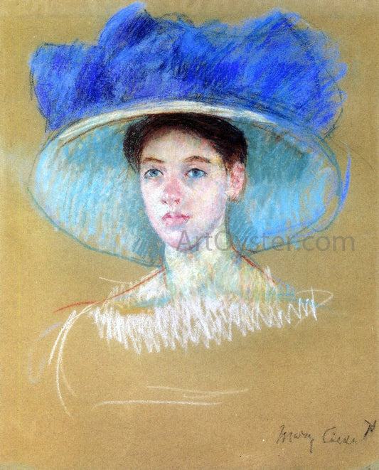  Mary Cassatt Woman's Head with Large Hat - Canvas Print