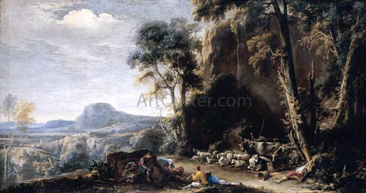  Salvator Rosa Wooded Landscape - Canvas Print