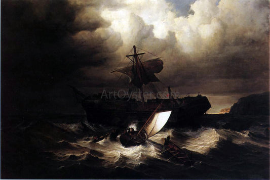  William Bradford Wreck of an Immigrant Ship off the Cost of New England - Canvas Print