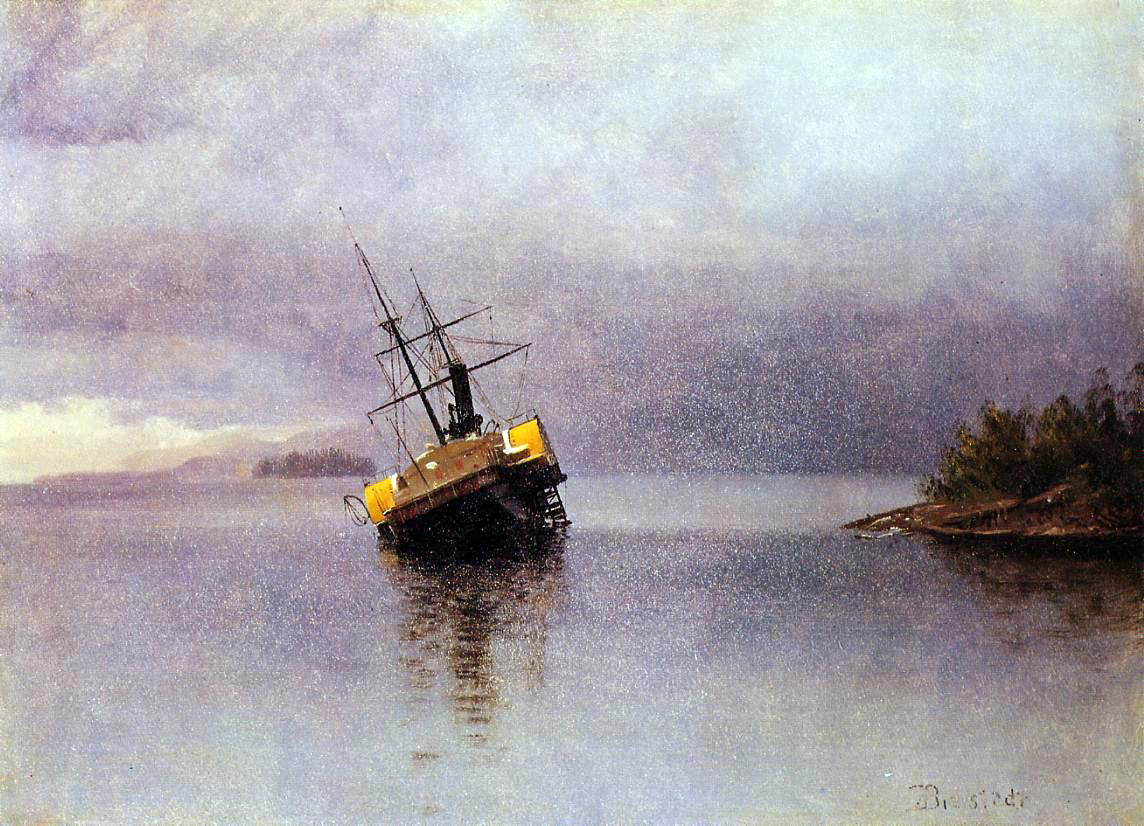  Albert Bierstadt Wreck of the 'Ancon' in Loring Bay, Alaska - Canvas Print
