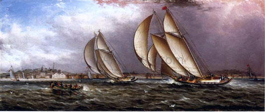  James E Buttersworth Yacht Race in Gloucester Harbor - Canvas Print