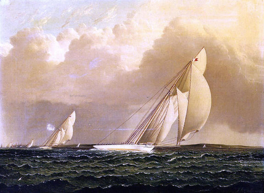  James E Buttersworth Yacht Race in New York Harbor - Canvas Print