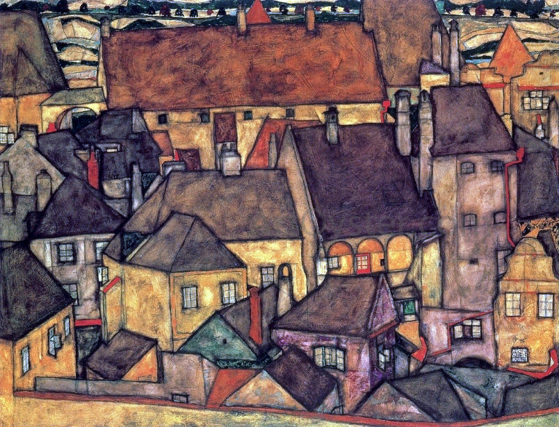  Egon Schiele Yellow City - Canvas Print