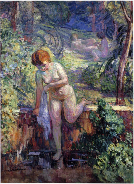  Henri Lebasque Youn girl in a garden at St. Tropez - Canvas Print