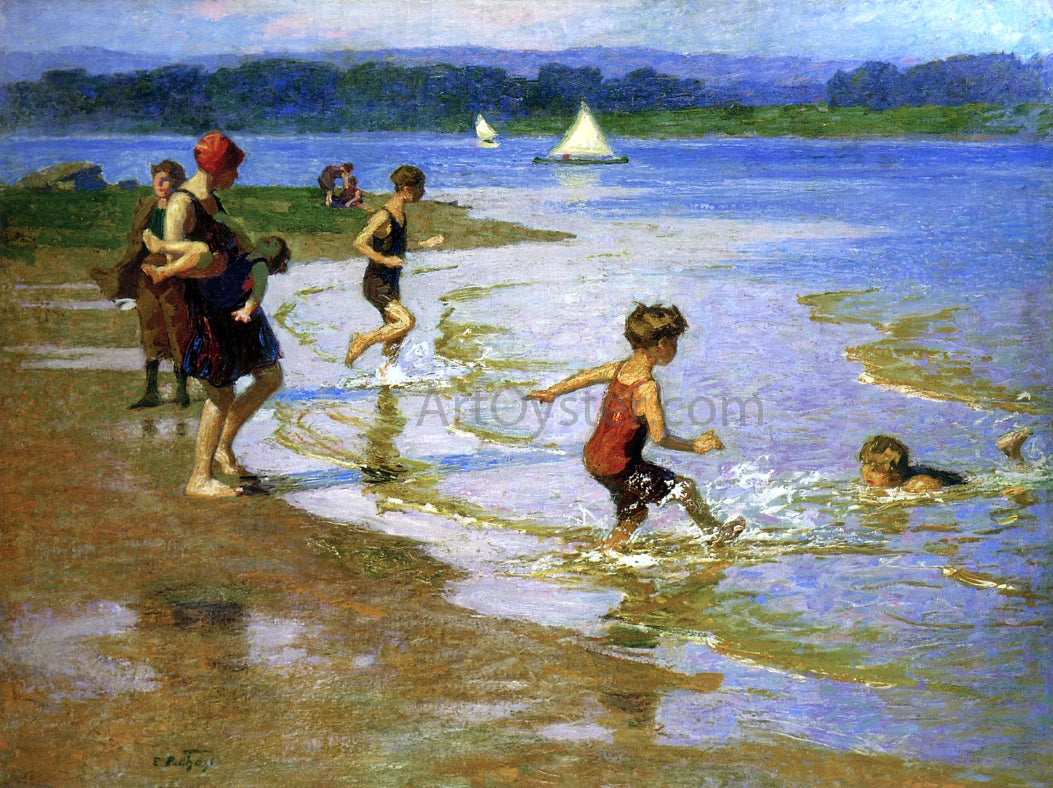  Edward Potthast Young Bathers - Canvas Print