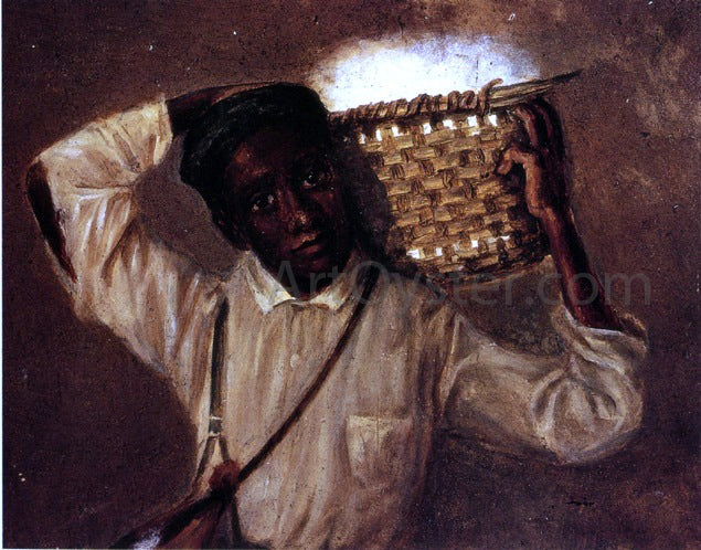  William Aiken Walker Young Boy with Cotton Basket on Shoulders - Canvas Print