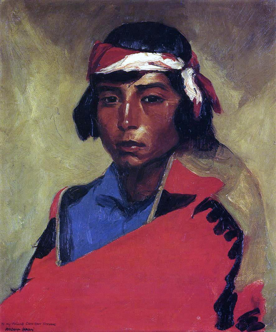  Robert Henri Young Buck of the Tesuque Pueblo - Canvas Print