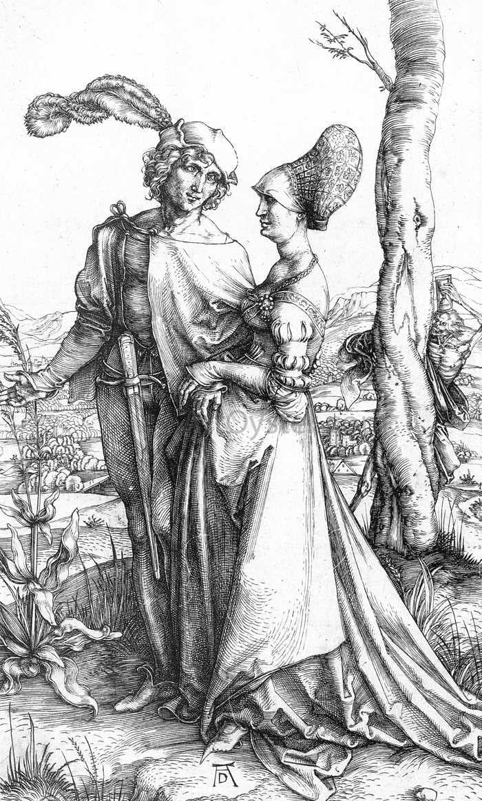  Albrecht Durer Young Couple Threatened by Death; or, the Promenade - Canvas Print