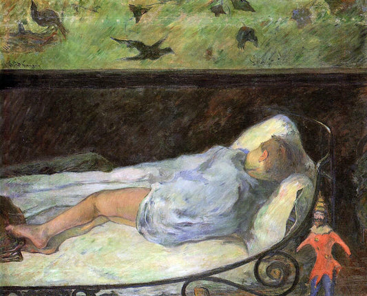  Paul Gauguin Young Girl Dreaming (also known as Study of a Child Asleep, the Painter's Daughter, Line, Rue Carcel) - Canvas Print