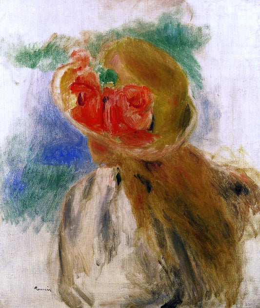  Pierre Auguste Renoir Young Girl in a Flowered Hat - Canvas Print