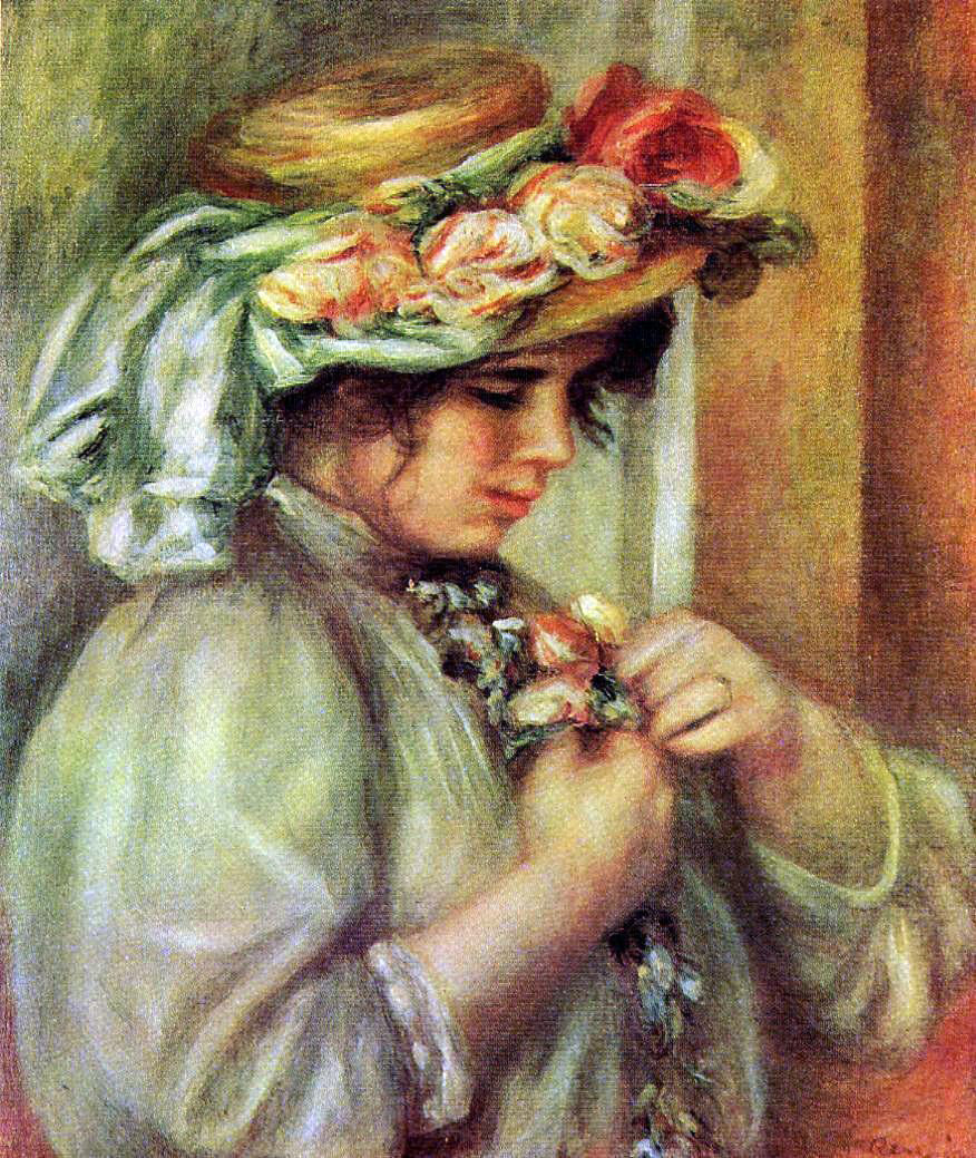  Pierre Auguste Renoir Young Girl in a Hat - Canvas Print