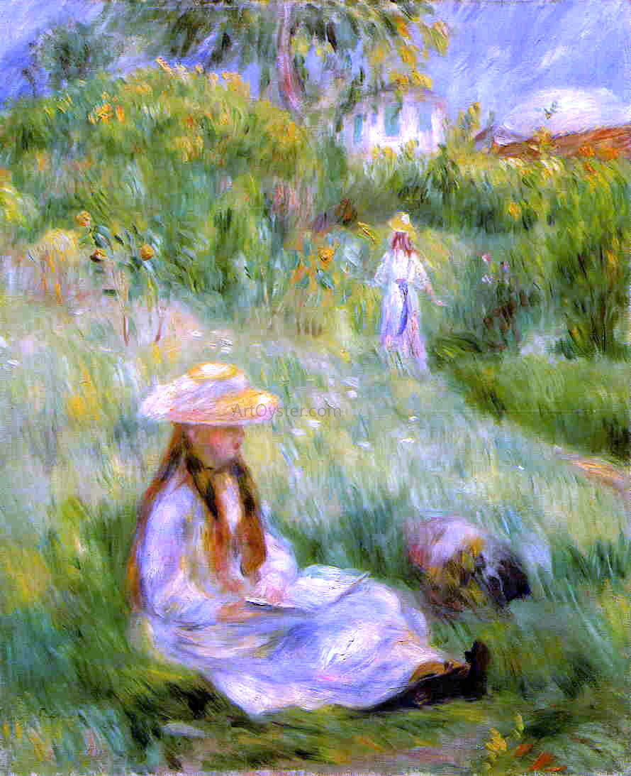  Pierre Auguste Renoir Young Girl in the Garden at Mezy - Canvas Print