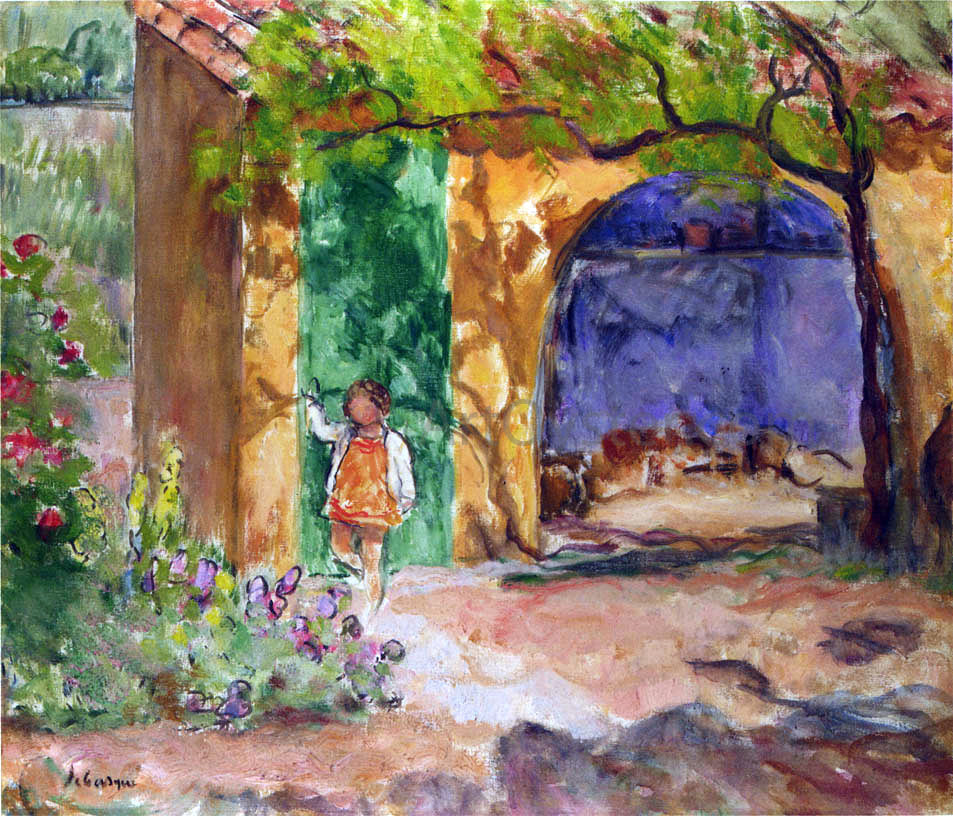 Henri Lebasque A Young Girl on the Veranda at St Tropez - Canvas Print