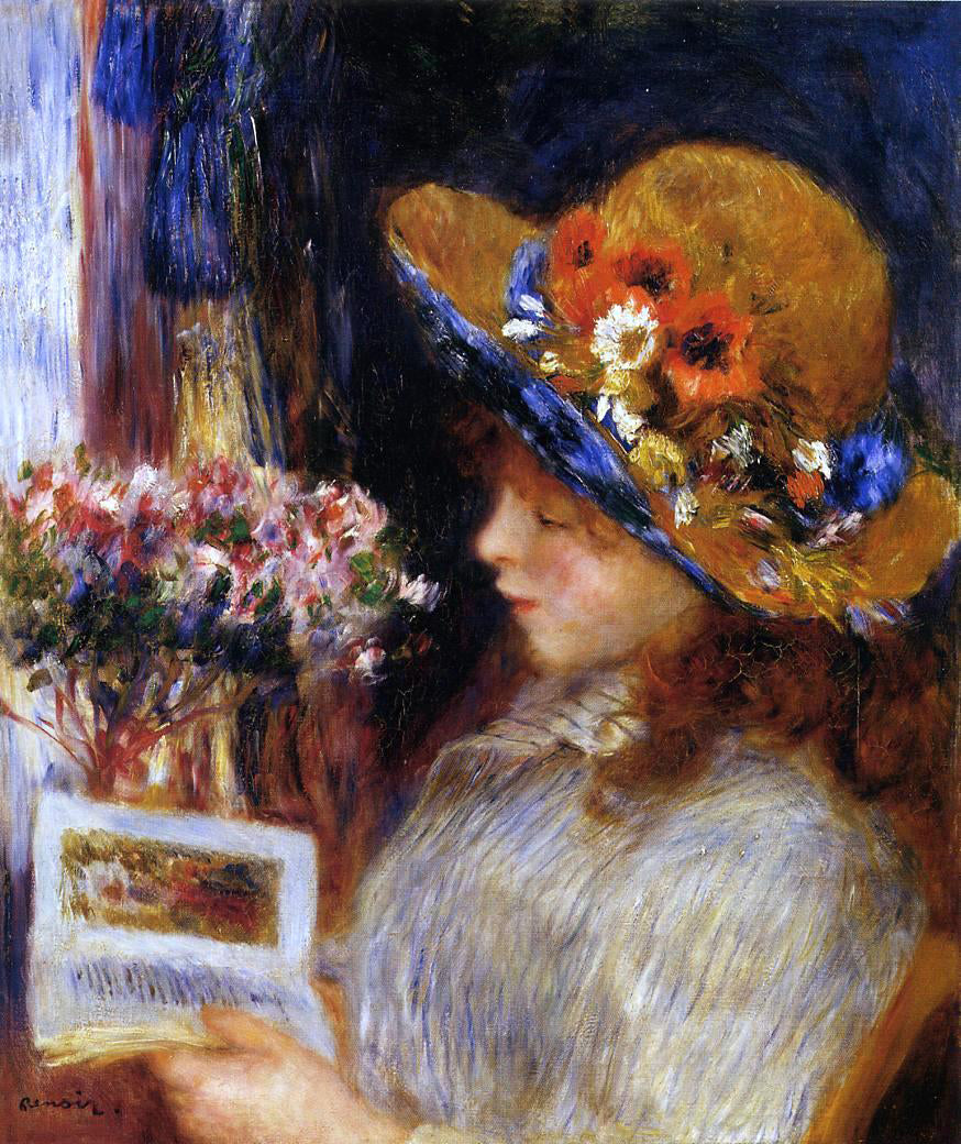  Pierre Auguste Renoir Young Girl Reading - Canvas Print