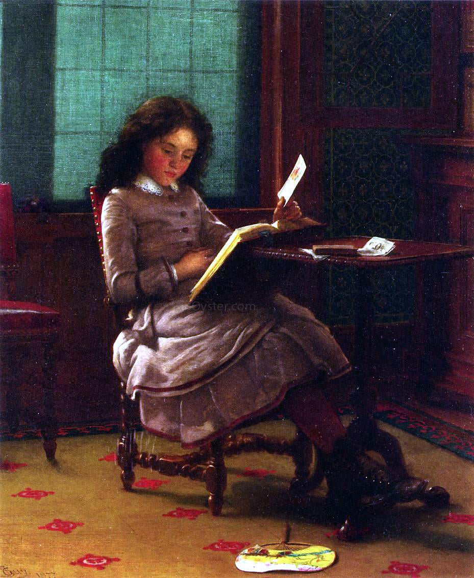  Seymour Joseph Guy Young Girl Reading - Canvas Print