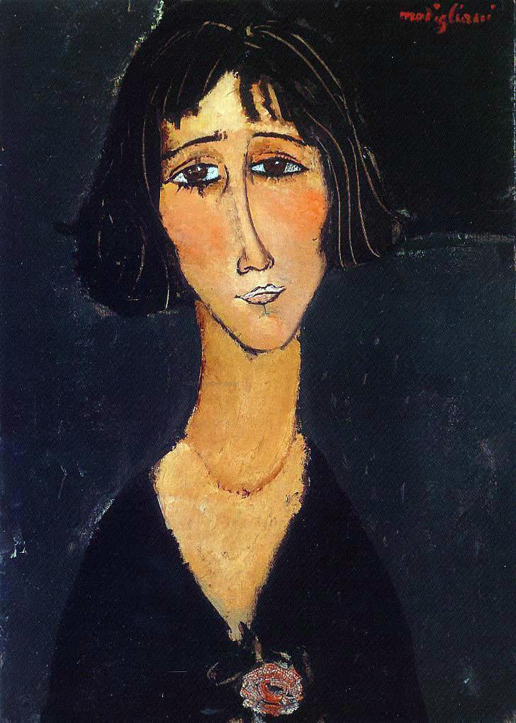  Amedeo Modigliani Young Girl Wearing a Rose - Canvas Print