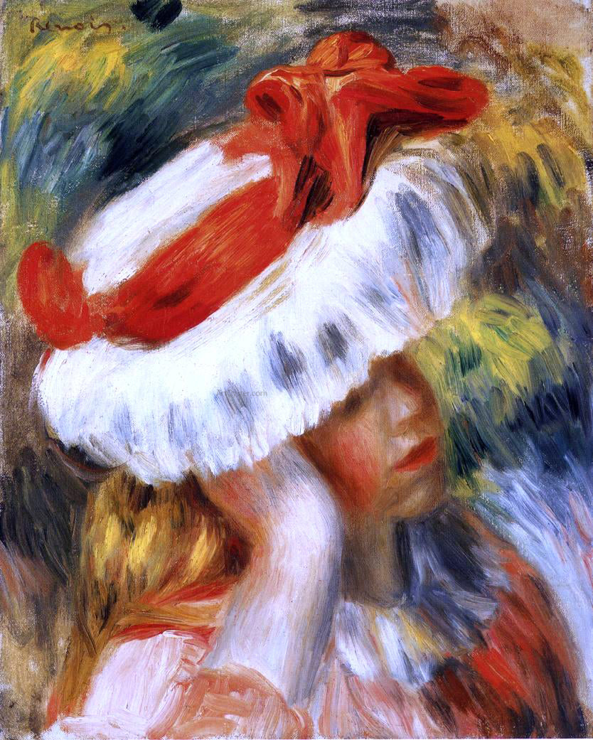  Pierre Auguste Renoir Young Girl with a Hat - Canvas Print