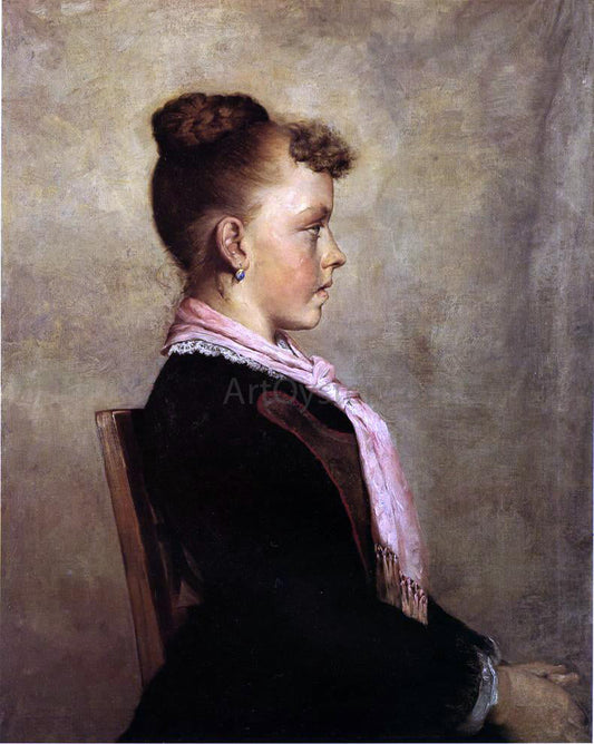  Samuel Richards Young Girl with Cat (also known as The Presumed Portrait of Little Gretchen) - Canvas Print