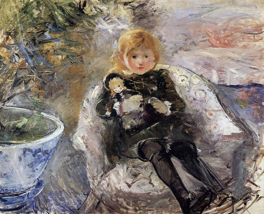  Berthe Morisot Young Girl with Doll - Canvas Print