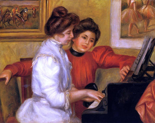  Pierre Auguste Renoir Young Girls at the Piano - Canvas Print