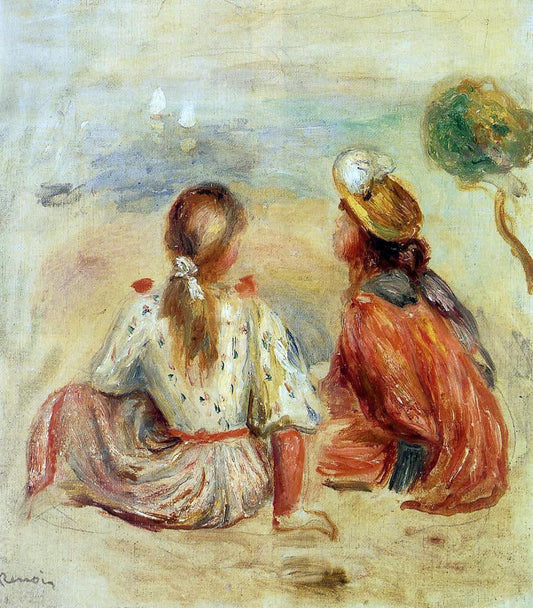  Pierre Auguste Renoir Young Girls on the Beach - Canvas Print