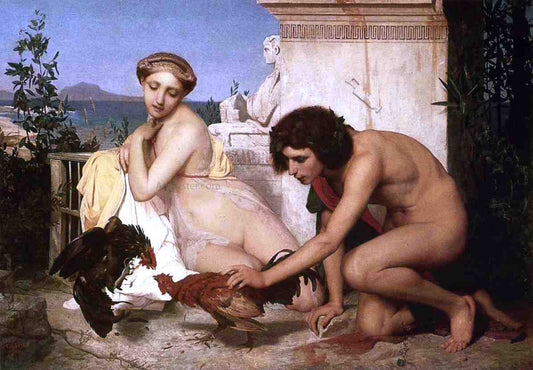  Jean-Leon Gerome Young Greeks at a Cock Fight - Canvas Print