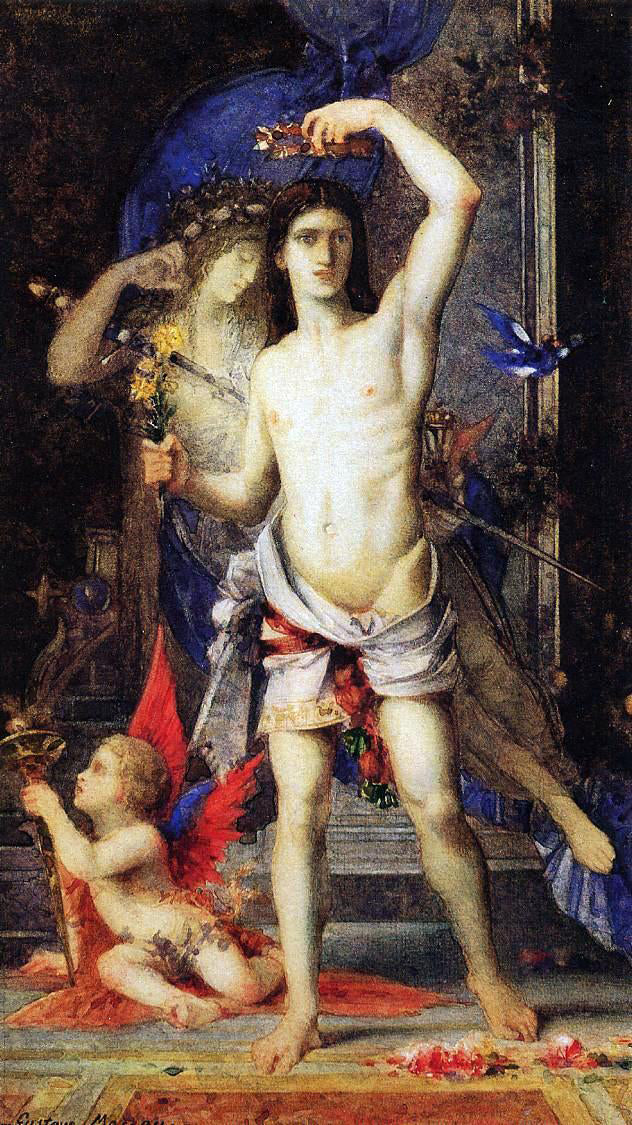  Gustave Moreau Young Man and Death - Canvas Print