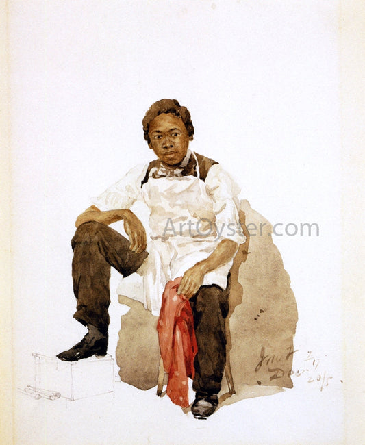  John Mackie Falconer Young Man in White Apron - Canvas Print
