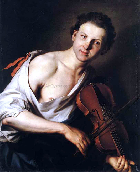  Jan Kupecky Young Man with a Violin - Canvas Print