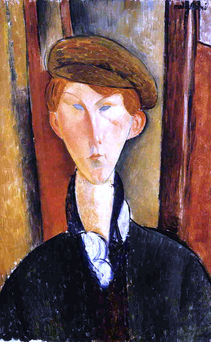  Amedeo Modigliani Young Man with Cap - Canvas Print