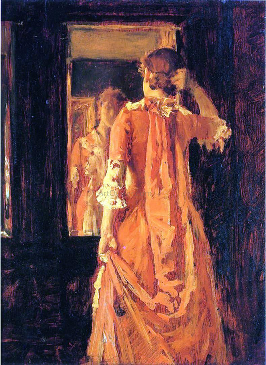  William Merritt Chase Young Woman Before a Mirror - Canvas Print