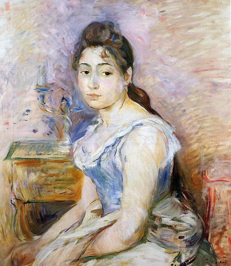  Berthe Morisot Young Woman in a Blue Blouse - Canvas Print