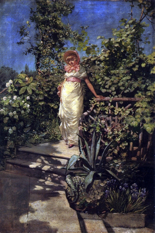  Frederick Judd Waugh Young Woman in a Garden - Canvas Print