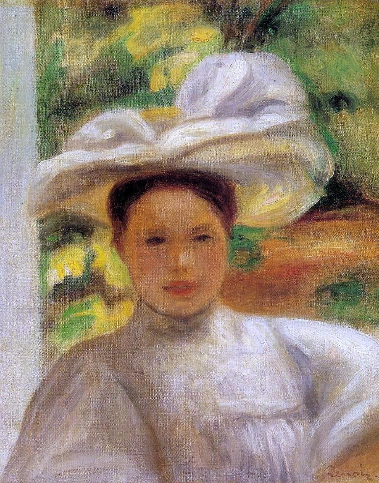  Pierre Auguste Renoir Young Woman in a Hat - Canvas Print