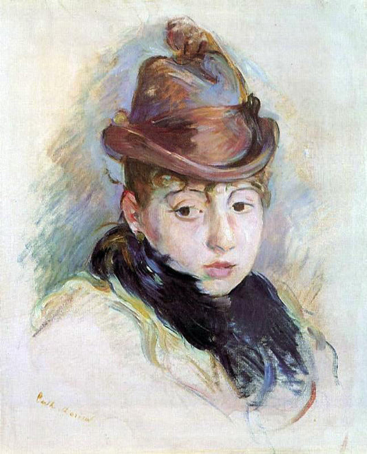  Berthe Morisot Young Woman in a Hat (Henriette Patte) - Canvas Print