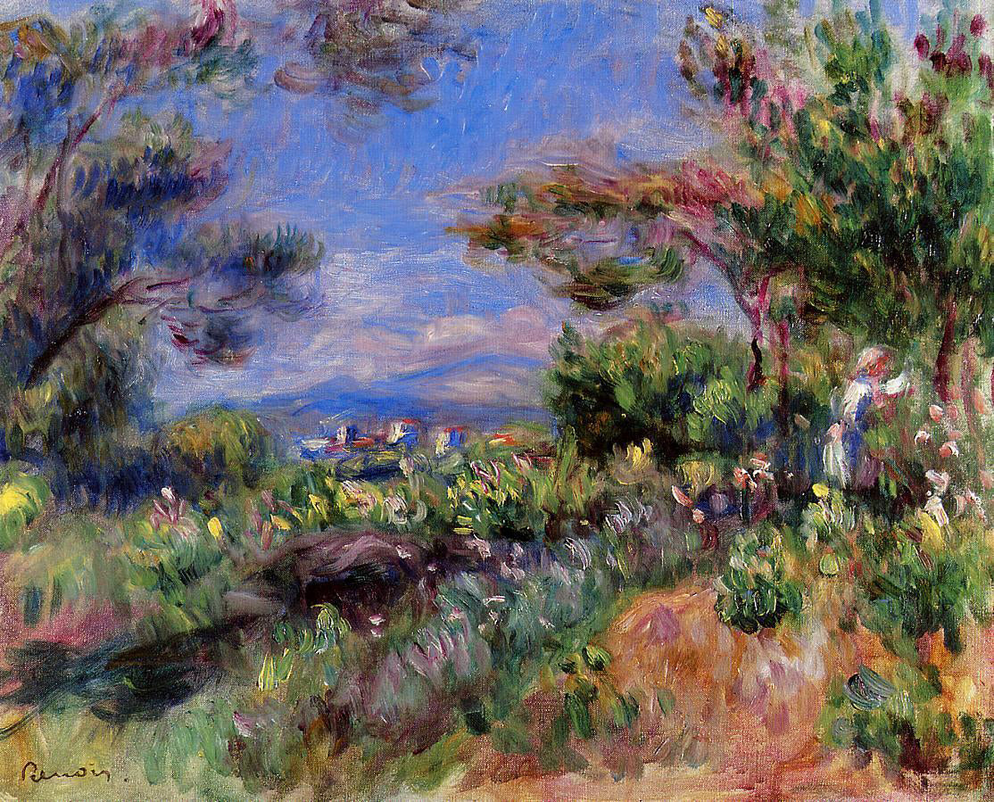  Pierre Auguste Renoir Young Woman in a Landscape, Cagnes - Canvas Print