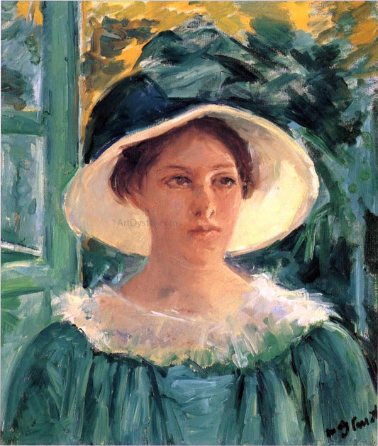  Mary Cassatt Young Woman in Green, Outdoors in the Sun - Canvas Print