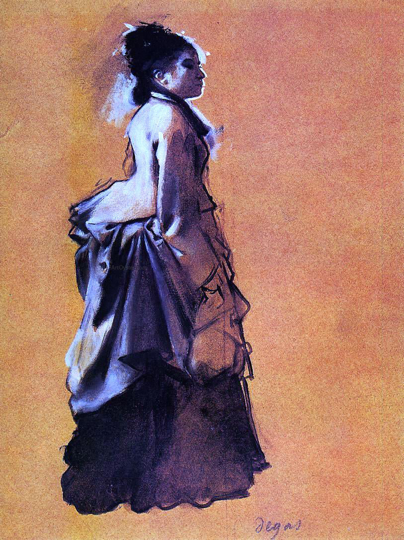  Edgar Degas Young Woman in Street Dress - Canvas Print