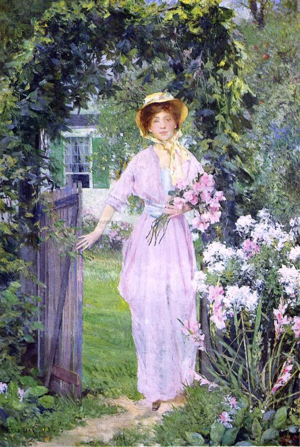  Francis Coates Jones Young Woman in the Garden - Canvas Print