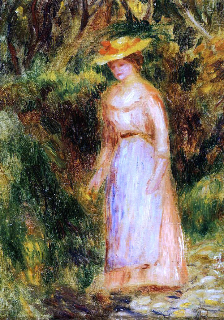  Pierre Auguste Renoir Young Woman Taking a Walk - Canvas Print